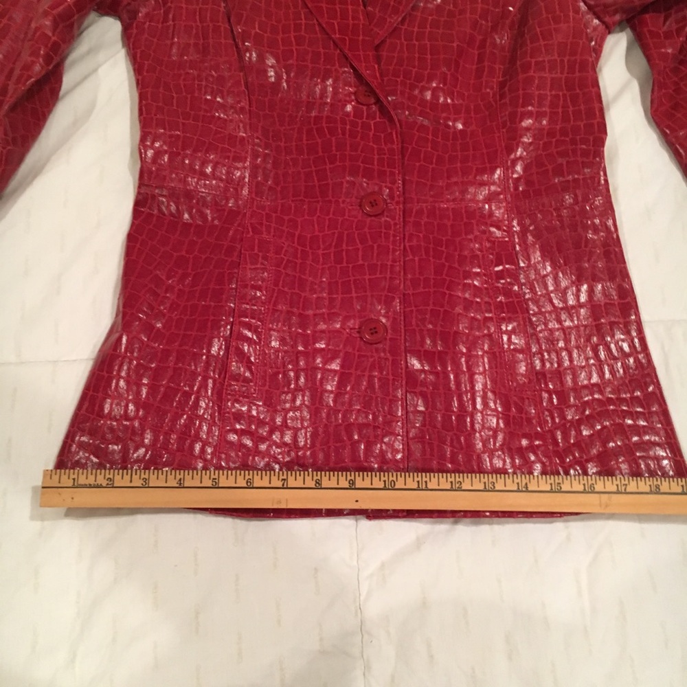 Like new! Embossed Leather Blazer - Picture 6 of 8